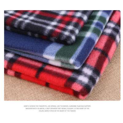 Polyester printed plaid polar fleece fabric